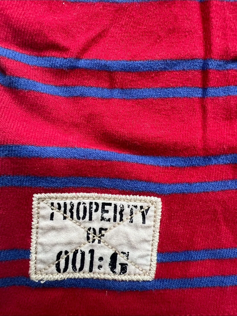 Gymboree Red Striped Pocket Tee with Blue Accents